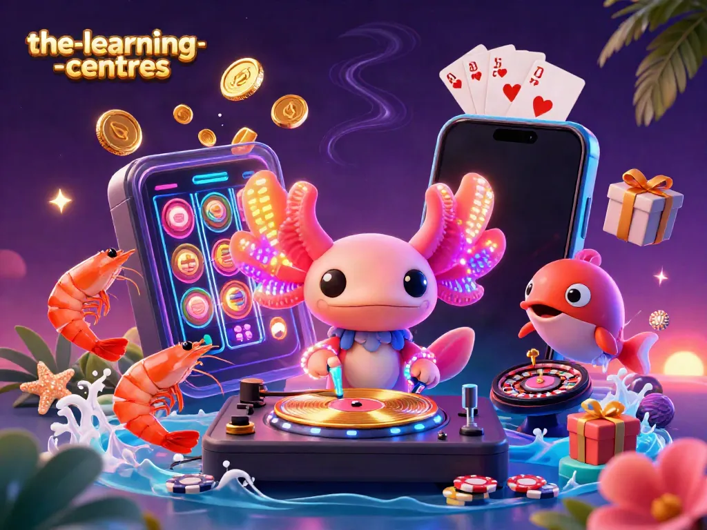 Engage with thrilling gameplay at the-learning-centres with neon axolotl DJ spinning luck-enhancing slots.