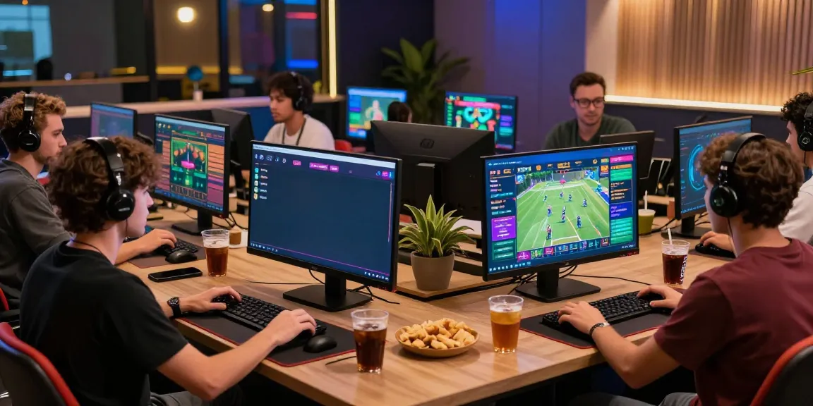 Exciting DEBET online gaming scene with diverse players enjoying sports betting and casino games.
