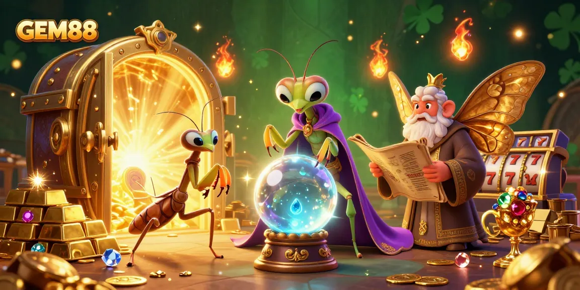 Engage in captivating GEM88 casino adventures with fortune tellers, treasures, and vibrant illustrations.