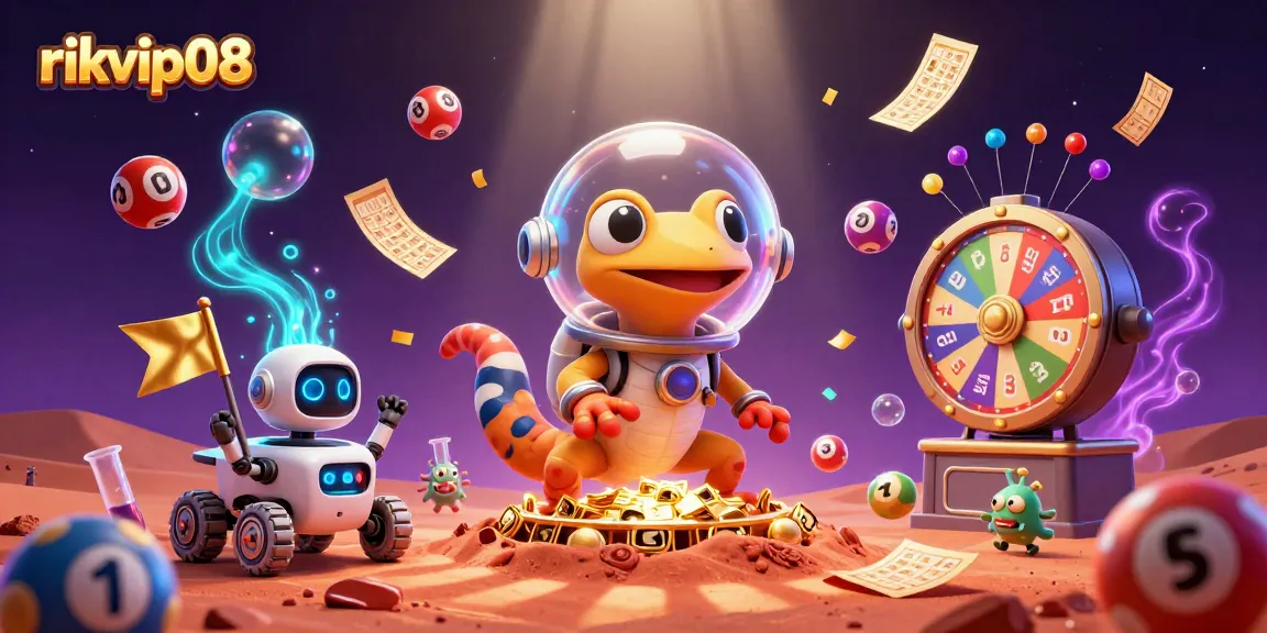 Engage with rikvip08's thrilling lottery experience as a Martian gecko uncovers a golden casino.