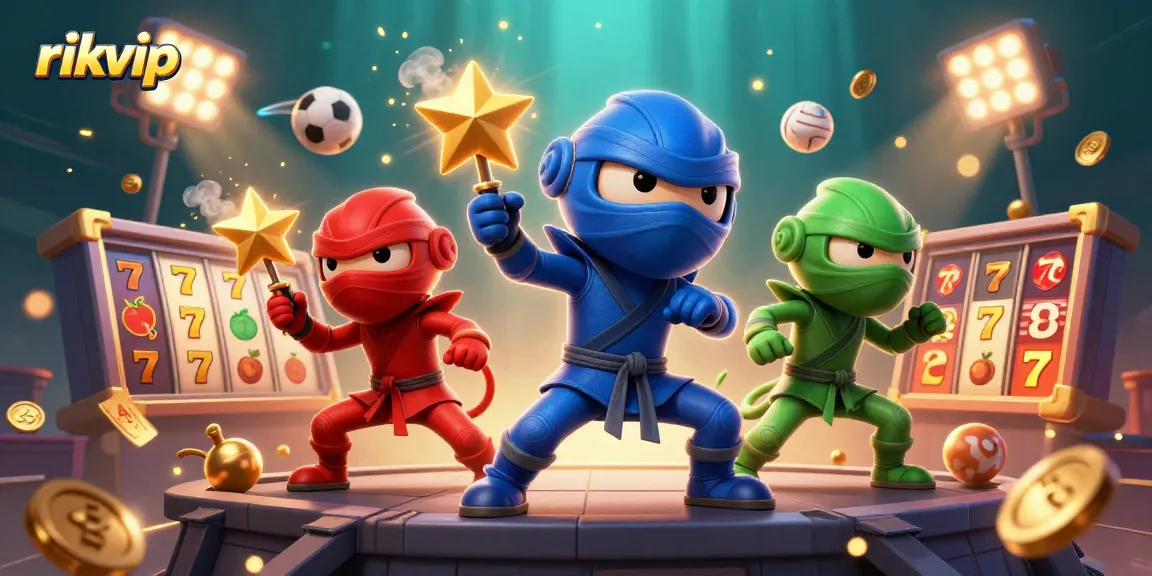 Experience thrilling gameplay at rikvip with chameleon ninjas immersed in vibrant slot action.
