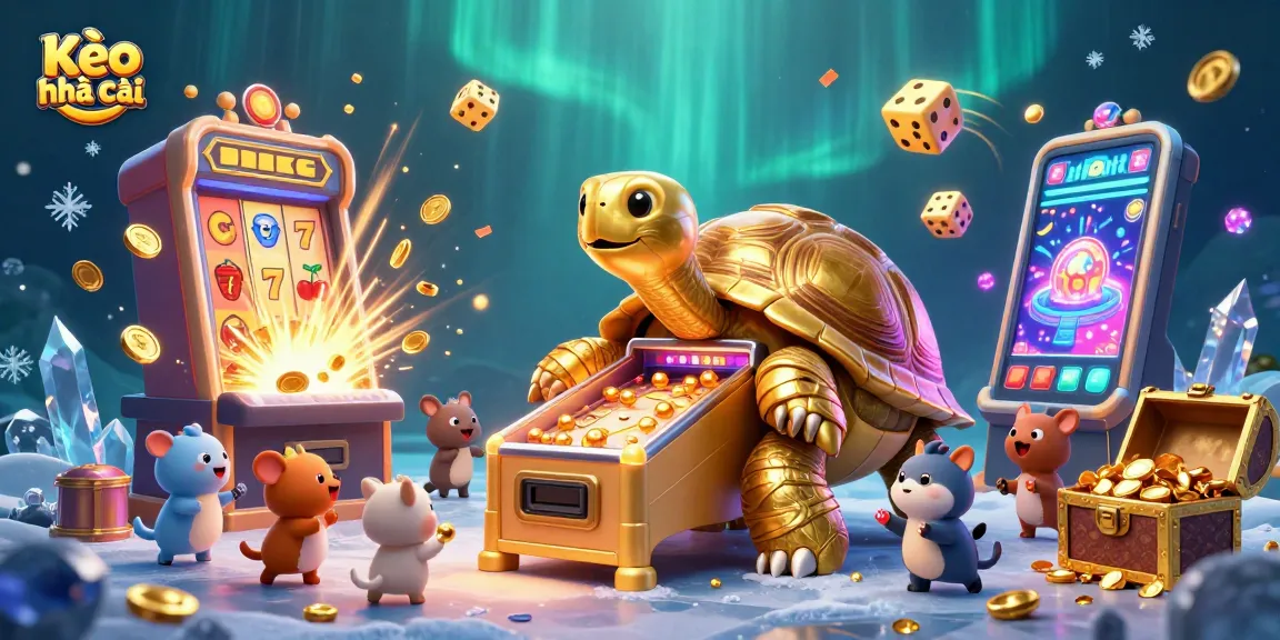 Kèo nhà cái offers exciting betting scenes with vibrant 3D illustrations packed with casino elements.